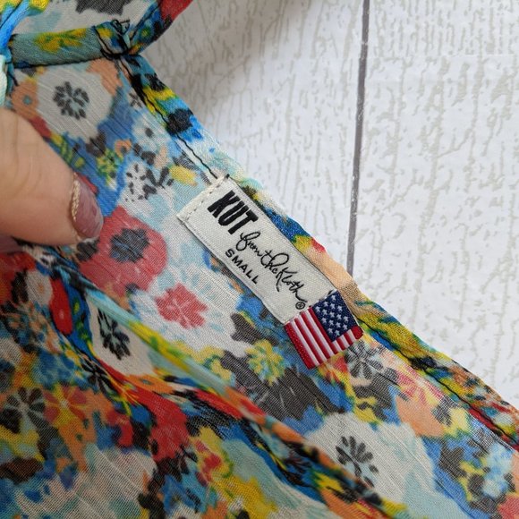 Kut from the Kloth Floral Chiffon Dolman Blouse - Picture 2 of 6